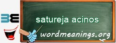 WordMeaning blackboard for satureja acinos